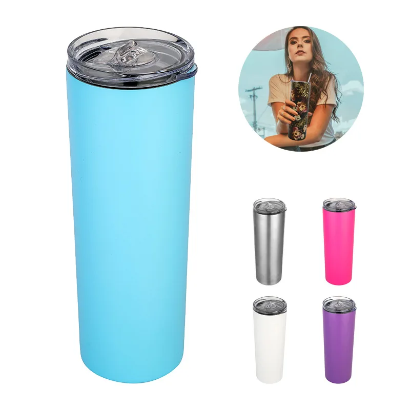 

Insulation cup 20oz stainless steel straw cup slimming cup heating coating car straight cup with straw and lid coffee water cup