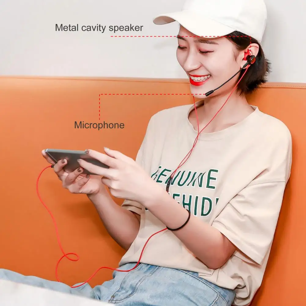 

Wired Earphone High Fidelity Anti-interference Clear Lightweight 3.5mm Mini Sports Gaming Earphone for Calling