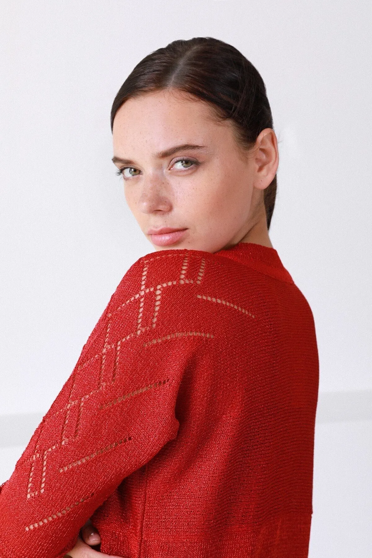 

Women's Cardigan Red V-Neck Strapless sportswear Casual Knitted Quality Fashion Cardigan Sweaters Loose Sweater Jumper