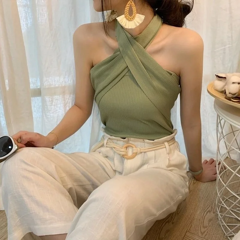 2022 New Women Corset Tops Sexy Off-Neck Tube Top For Women Ice Silk Knitted Vest Tank Camis Crop Top For Womens Clothing