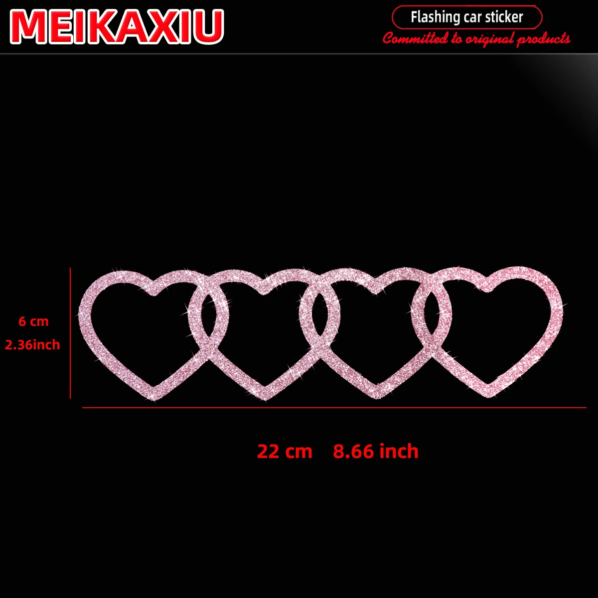 

Женские Автомобильные Наклейки В Форме Четырех Соединенных Сердец С Блестящими Стразами Для Декора Дверей И Кузова А