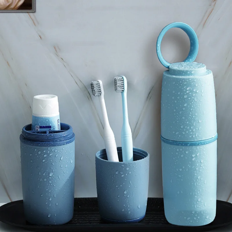 Travel Wash Cup Portable Couple Cup Toothbrush Cup Plastic Cup Teeth Brushing Cup Business Trip Toothpaste and Toothbrush Box