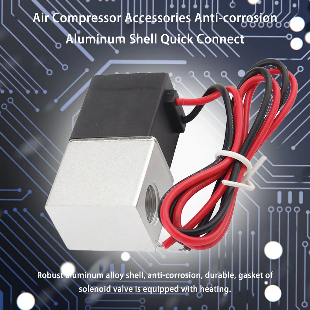 

1 2 3 5 12V Solenoid Valve 1 4 1 8 2 Way Normally Closed Direct-Acting Aluminum Shell Pneumatic Valves Hot Liquid DC24V