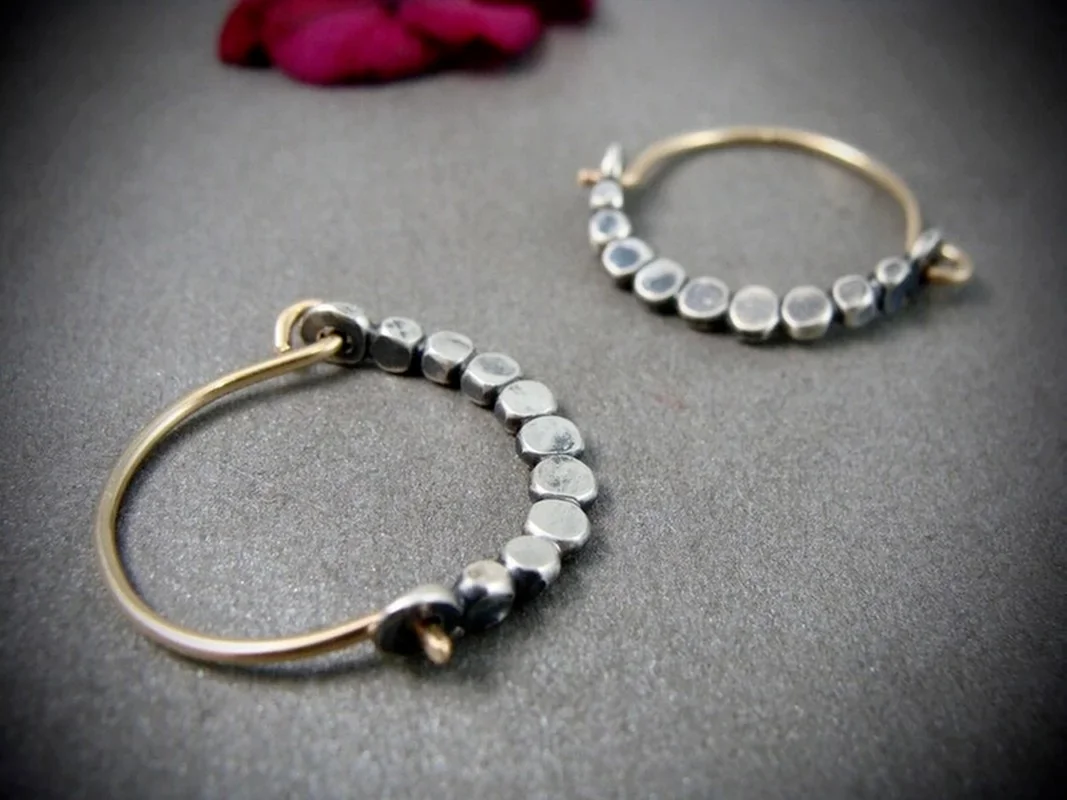 Изысканные простые серебряные серьги из бисера женские этнические золотые