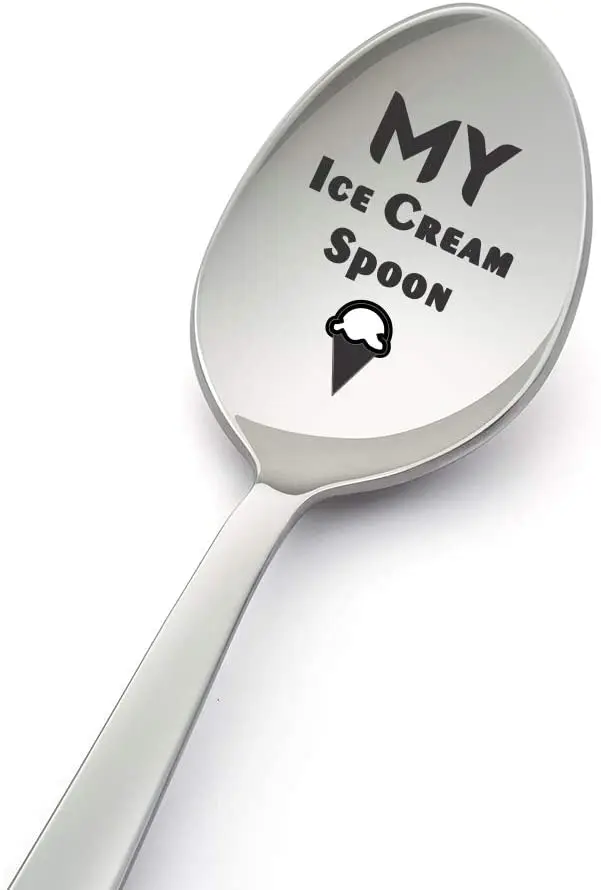 

My Ice Cream Spoon Fashion Stainless Steel Spoon Engraved Cartoon Spoon to Family Friends Ideas For Christmas Gifts Diy Custom