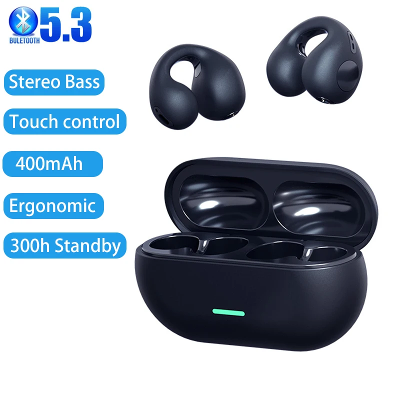Bluetooth-наушники T75 с клипсой, костной проводимостью, с микрофоном