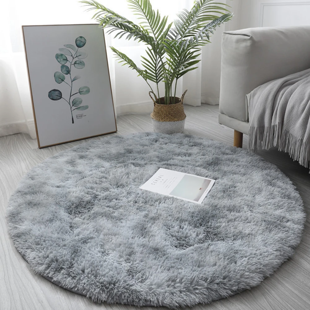 Carpet Fluffy Area Rug Floor Mat Home Decor Solid Color 100CM Anti-Skid Decoration Modern Round Shaggy Dining Room Carpet Fluffy Area Rug Floor Mat Home Decor Solid Color 100CM Anti-Skid Decoration Modern Round Shaggy Dining Room