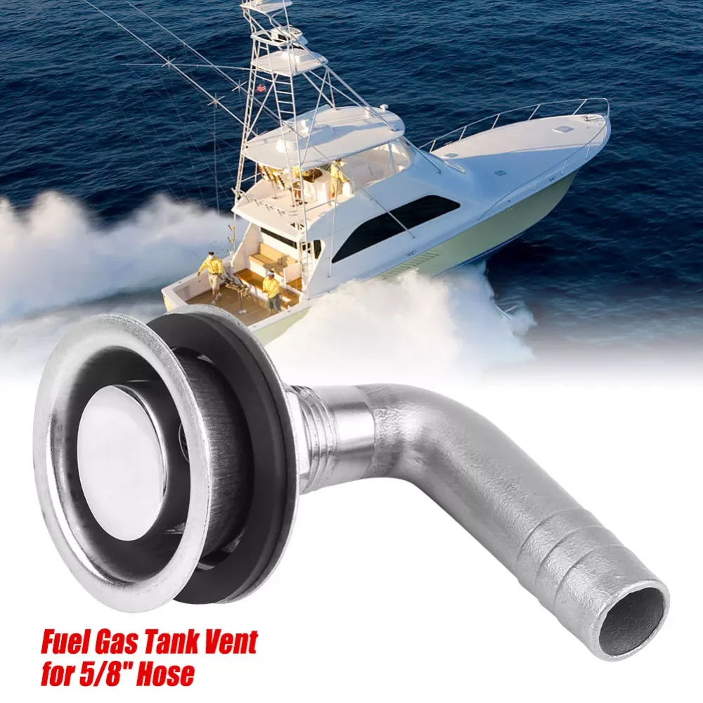 

90°Stainless Steel Marine Boat Flush Mount Fuel Gas Tank Vent for 5/8" Hose