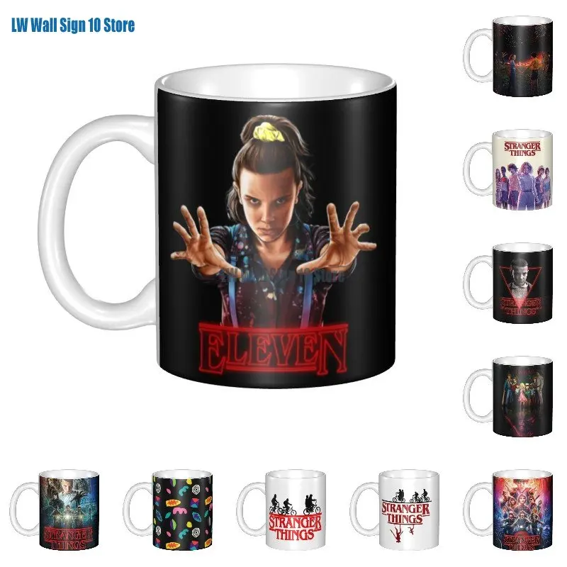 

Stranger Things Eleven Mugs Personalized Sci-Fi Horror TV Ceramic Coffee Mug Creative Gift Outdoor Work Camping Mugs