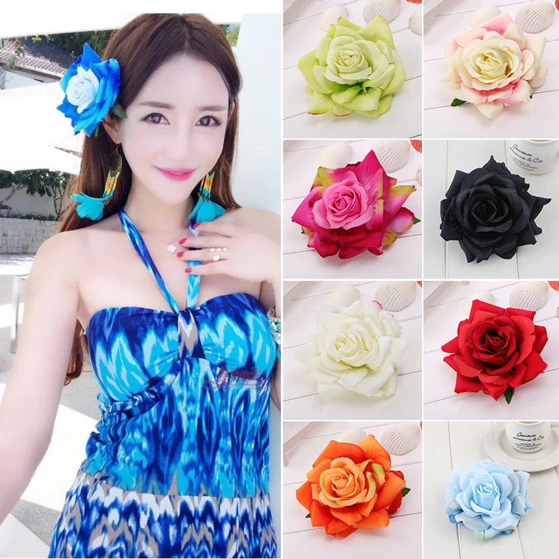 

Artificial Flower Hair Clip Bohemia Headwear Wedding Bridal Hair Accessories Seaside Holiday Party Hairpin Rose Flower Barrette