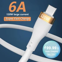 120w extra thick 6a type c cable for huawei p50 p40 pro xiaomi poco phone accessories usb c charger data cord fast charging wire