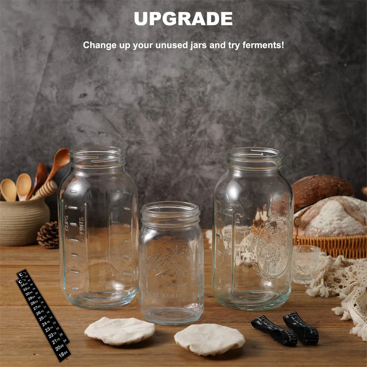 Сменный стартовый набор Sourdough для банок подходит диаметром 3-4 дюйма