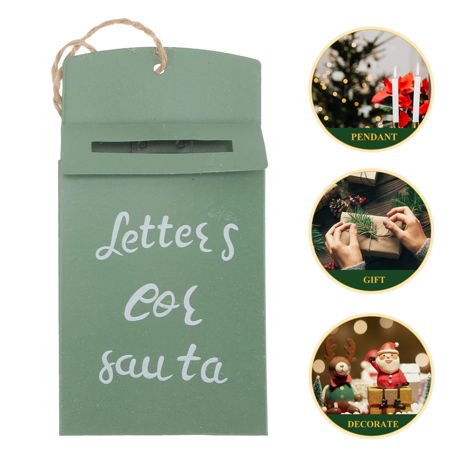 

Christmas Tree Mailbox Pendants Party Ornaments Letter Decor Props Decoration Hanging Santa Letters Metal Merry Holiday Case