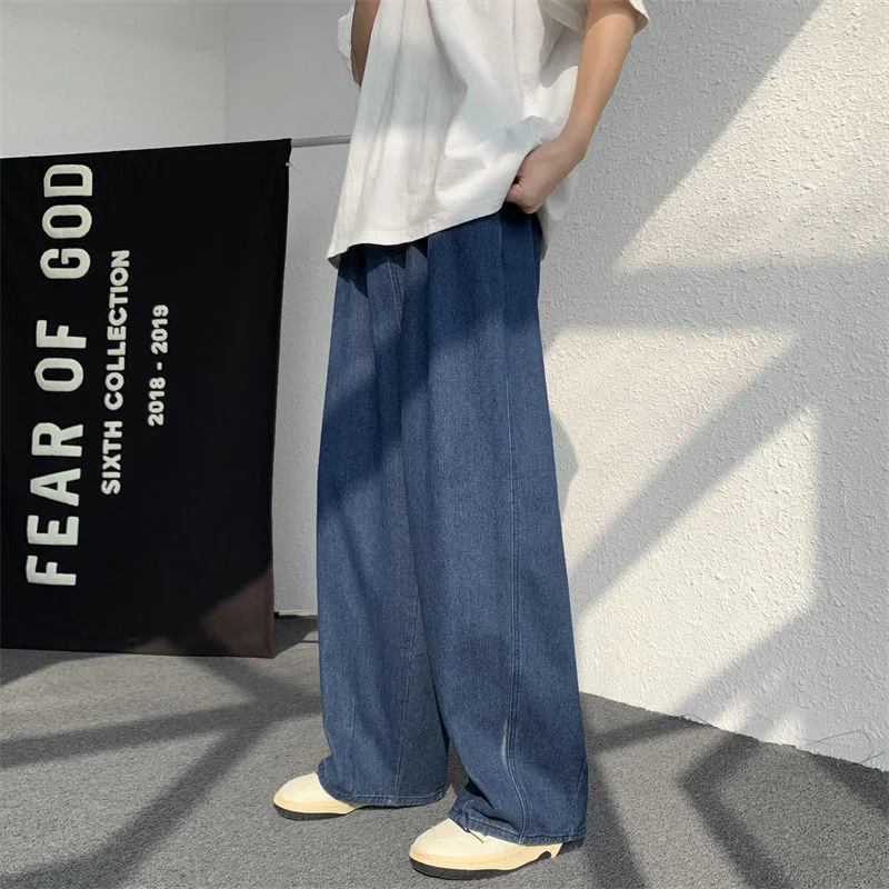 Blue Jeans Baggy Men's Fashion Oversized Casual Wide Leg Jeans Men Streetwear Loose Hip Hop Straight Denim Pants Mens Trousers