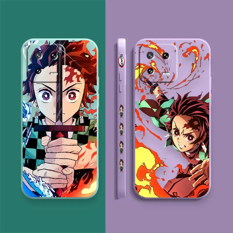 Case For Xiaomi PCOO F3 F4 F5 M3 M4 M5 X3 X4 X5 MIX 3 4 Black Shark 4 5 GT Pro 4G 5G Case Funda Shell Anime Demon Slayer Tanjiro