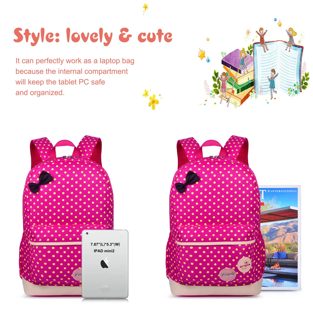 3 in 1 Casual Style Lightweight Canvas Bookbag/ School Backpack with Cross-body Bag and Purse/Pen Bag, Traveling Backpack