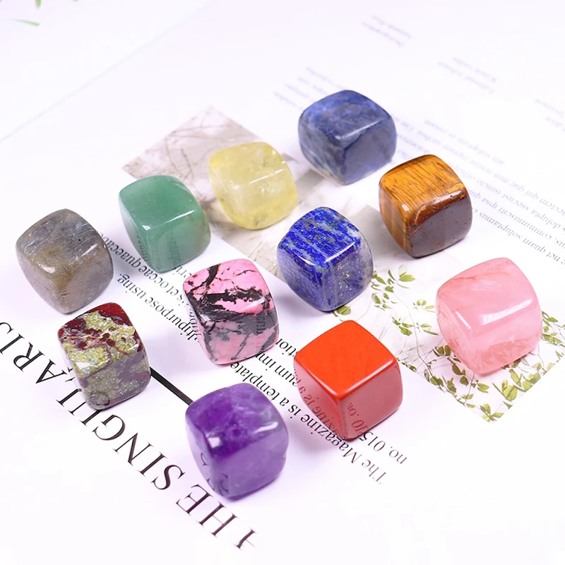 Natural Crystal Stone Ice Tartar Amethyst Rough Polished Cube Sculptures Square Suitable Crafts for Alcoholic Beverages 1PC