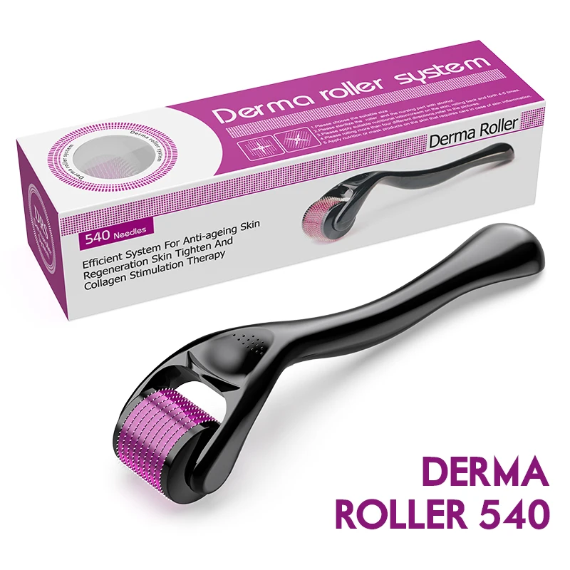 

Beauty 540 Derma Roller Microneedling Roller for Face Beard Hair Growth 0.2/0.25/0.3mm Titanium Needle Microneedle Dermaroller