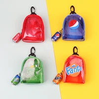 key chain cola lipstick bag keychain for car keys valentines day gift transparent keychains women coin purse for man accessories