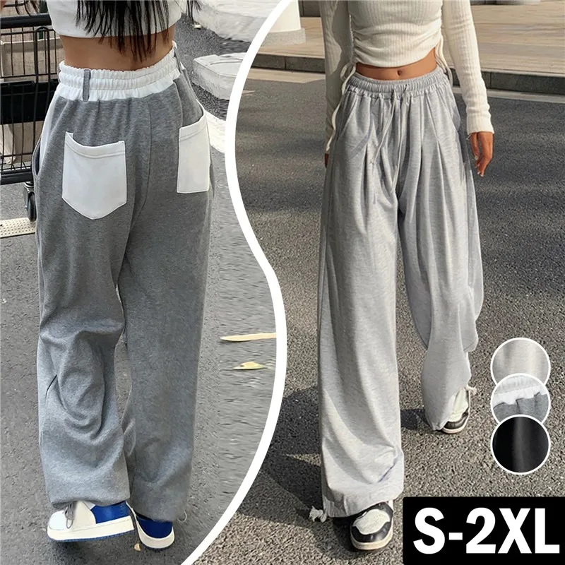 2023 Casual Women's Gray Wide-Leg Pants Thin Design Sense High Waist Lady Trousers Female Summer Loose Straight Trendy Pants Ins
