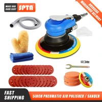 spta 5 inch 6 inch sander polisher pneumatic orbit with 12pcs sanding disc sanding paper and 3pcs polishing sponge