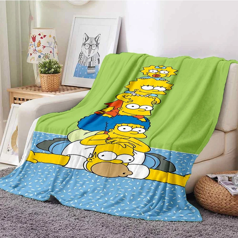 

Мультяшное одеяло S-simpsons-s, мягкие удобные одеяла для гостиной, дивана, кровати, портативные фланелевые одеяла, украшение для детской спальни, подарок