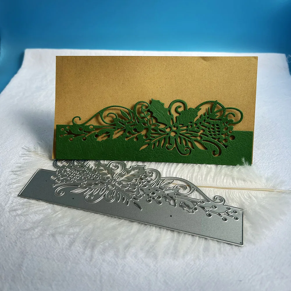 

Flower Border Cutting Dies Scrapbooking Clear Stamps And Slimline Card Die DIY Mold Stencil Photo Album Cards Making Metal Craft