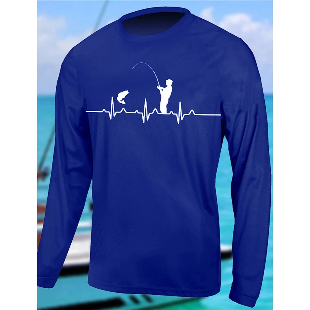 

Men's Shirt UV Protection Fishing Outdoor Sports Crewneck Tops,Cycling Shirt UPF50+ Men's Long Sleeve High Quality Fishing Shirt