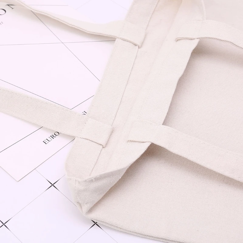 

DIY Canvas Tote Bag For Woman Fabric Shopping Shoulder Bags Blank Handmade Gift