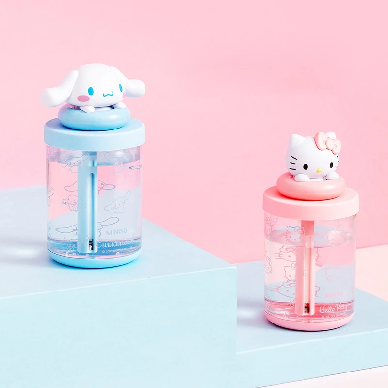 

360ML Sanriod Anime Cinnamoroll Kitty Mini Humidifier Romantic Light USB Car Purifier Mist Maker humidifier luminous ornament