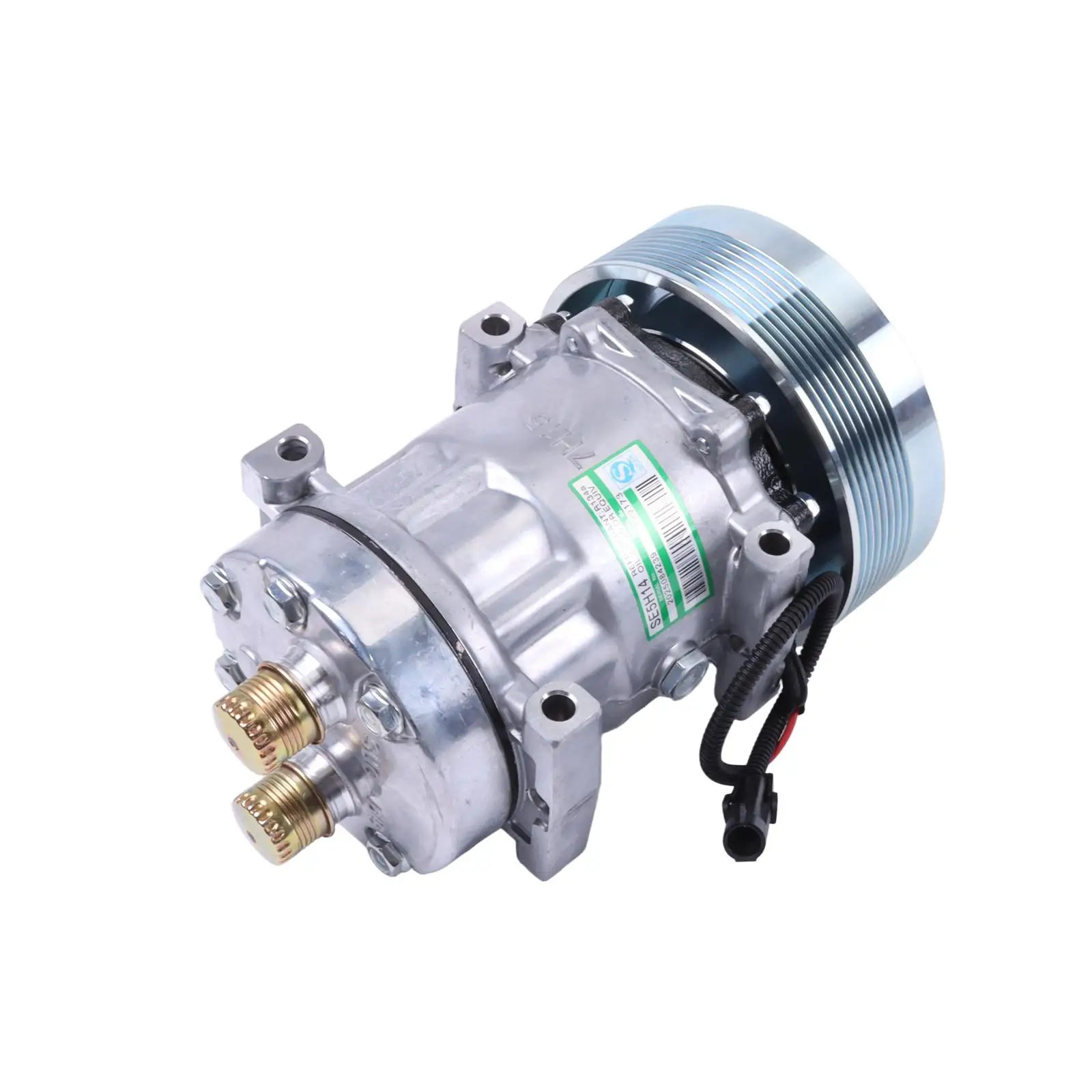 Фото Компрессор кондиционера 12V 8PK для тракторов New Holland TG255, TG285, TG210, Case MX230, MX285, MX210 (номера деталей: 317008A3, 86993463, 504078610, 75R-81412) №2