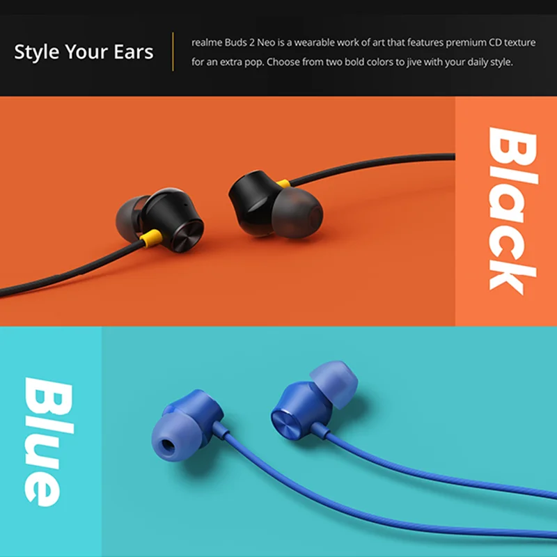 Глобальная версия Realme Buds 2 Neo Wired-3.5mm наушники с микрофоном Earbus Проводная Магнитная