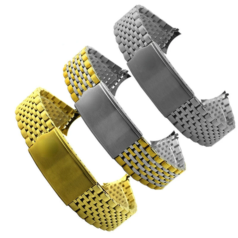 18mm 19mm 20mm Metal Strap For OMEGA Seamaster Nine Beads Watchband Stainless Steel Bracelet Durable Wristband Watch Accessories