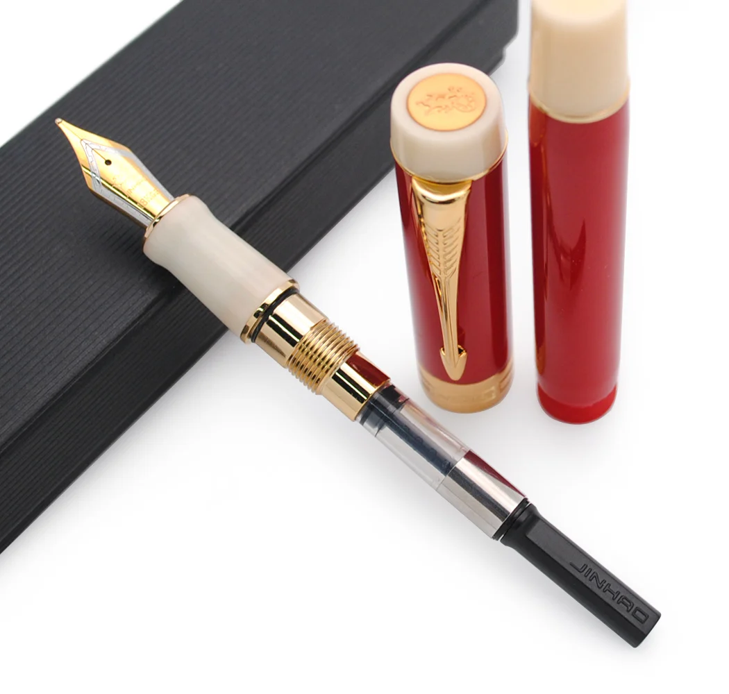 2022 Jinhao новая Centennial 100 перьевая ручка со стрелкой зажимом 18KGP позолоченная M перо
