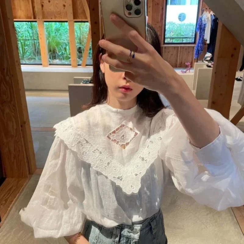 Женская винтажная рубашка с вышивкой свободные и удобные блузки