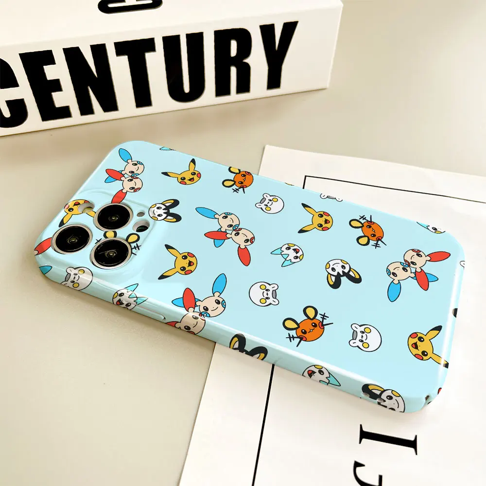 Phone Case For Apple iPhone 14 13 12 11 Pro Mini XS X Max XR SE 8 7 6S 6 Plus Full Printed Hard Film Case Cute P-Pikachu Family