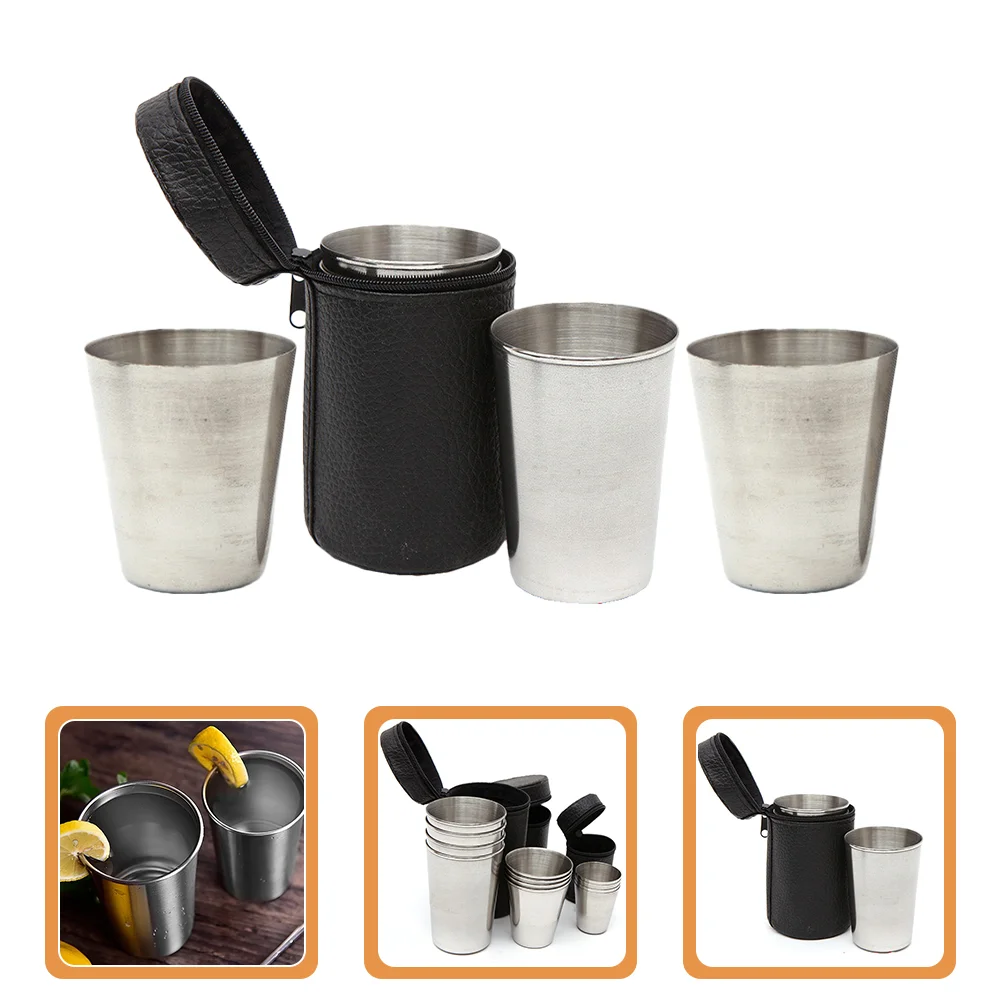 

Metal Cups Stainless Steel Cup Shot Mug Tumbler Drinking Pint Camping Dipping Glasses Coffee Water Dish Glass Thermal Sushi