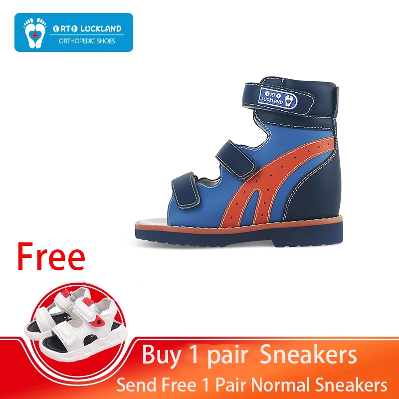 

Bady Boys Summer Sandals Flat Foot Orthopedic Shoes For Childrent Leather Correct Flatfeet Clubfoot Footwear
