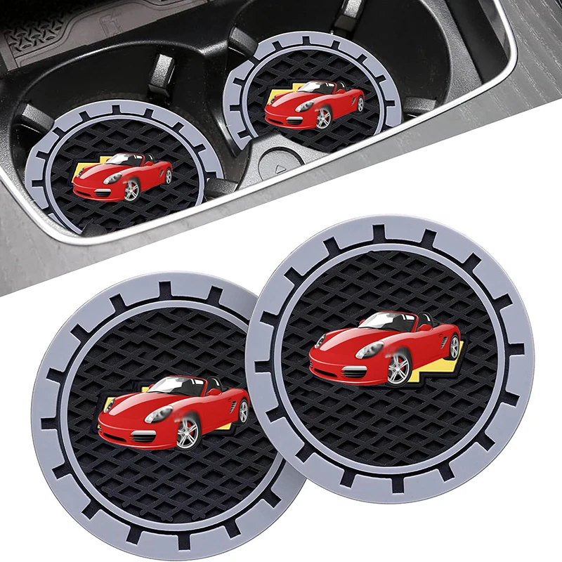 

2Pcs Car Coasters Water Cup Slots Non-Slip Mat Waterproof Water Cup Mat Drink Pad For Chevrolet Car Interior Accessories