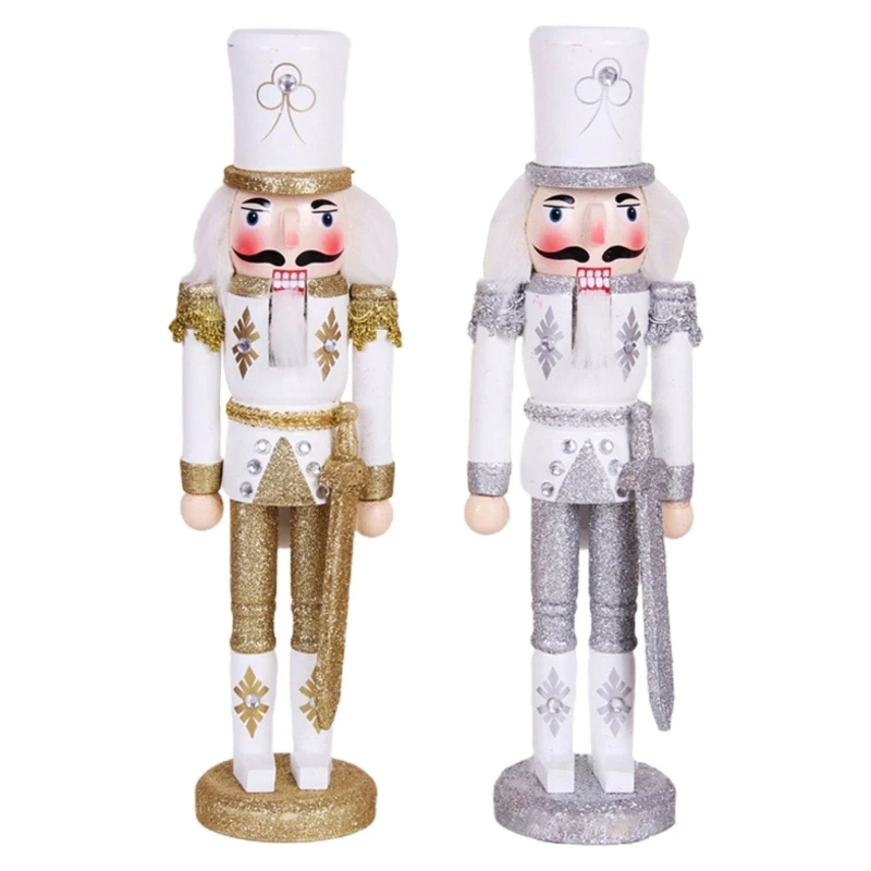 

12 Inches Traditional Wooden Nutcracker Soldier Christmas Decor for Indoor Tabletop Desktop Home Farmhouse Ornaments