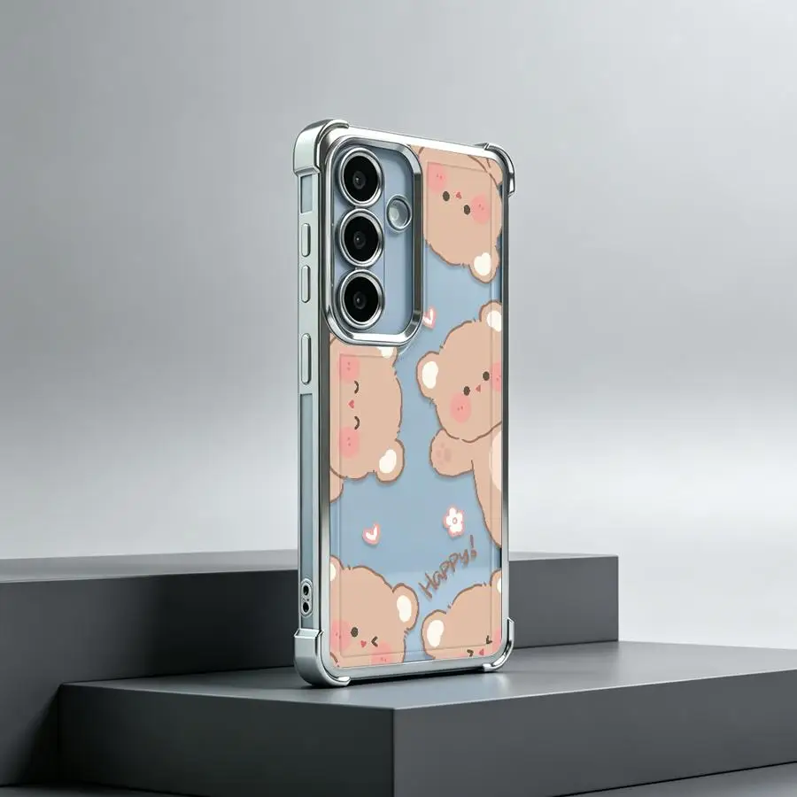 Фото Чехол для Samsung Galaxy A24 A52 A54 A34 A14 A04 A07 A53 A23 A51 A15 A05 A73 A13 A16 A06 A12 A03 A33 A50 с милым медведем №3