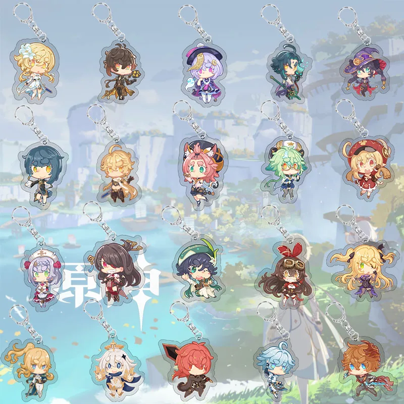 

Game Genshin Impact THOMA Atataki Itto Kunikuzushi Keychain for Women Bag Pendant Key Chain Metal Holder Key Ring Friend Jewelry