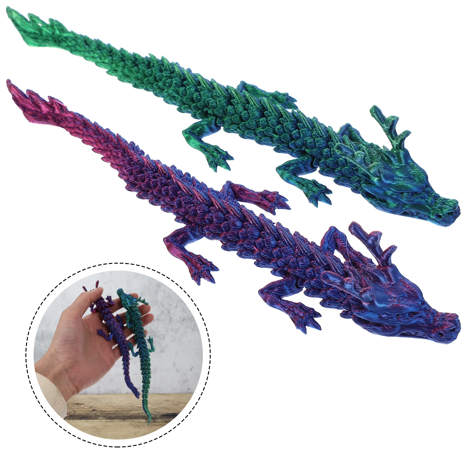 

Dragon 3D Toy Printed Fidget Articulated Toys Action Flexible Animals Funny Statue Sensory Jointedfigures Slug Model Officekids