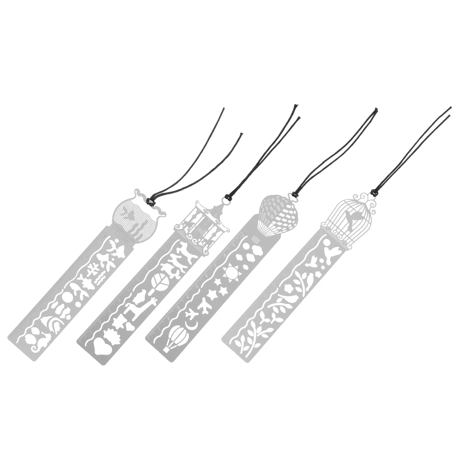 

4pcs Functional Hollow Rulers Book Markers Ruler Painting Drawing Rulers