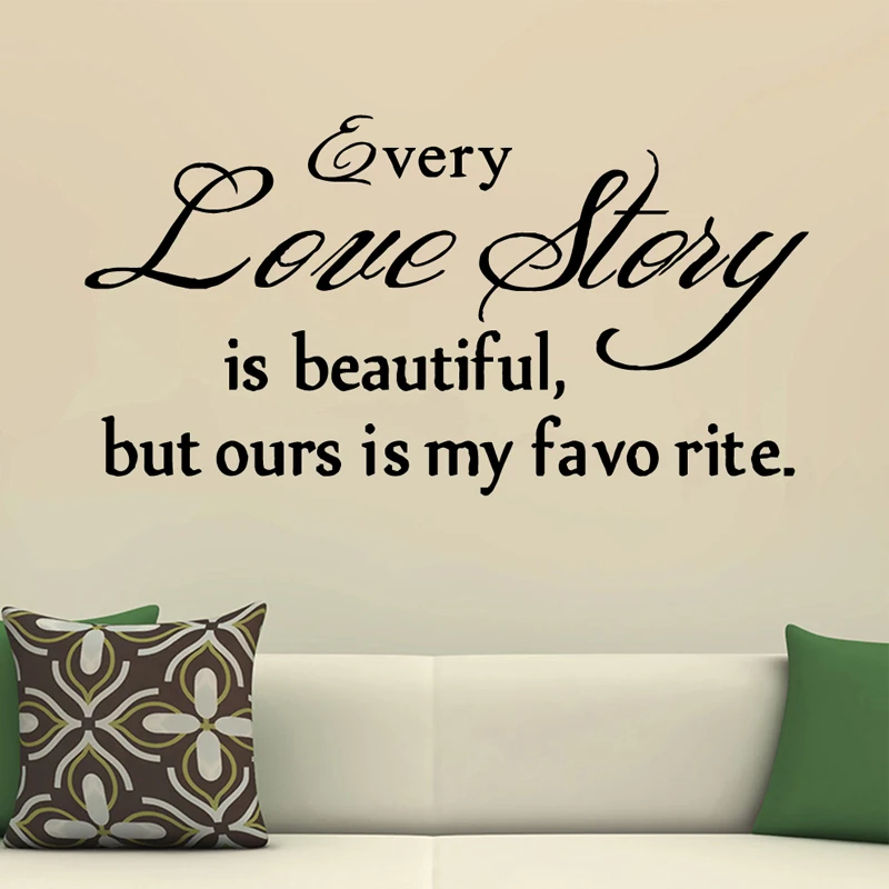 Настенная Наклейка художественные цитаты каждая история любви-красивый
