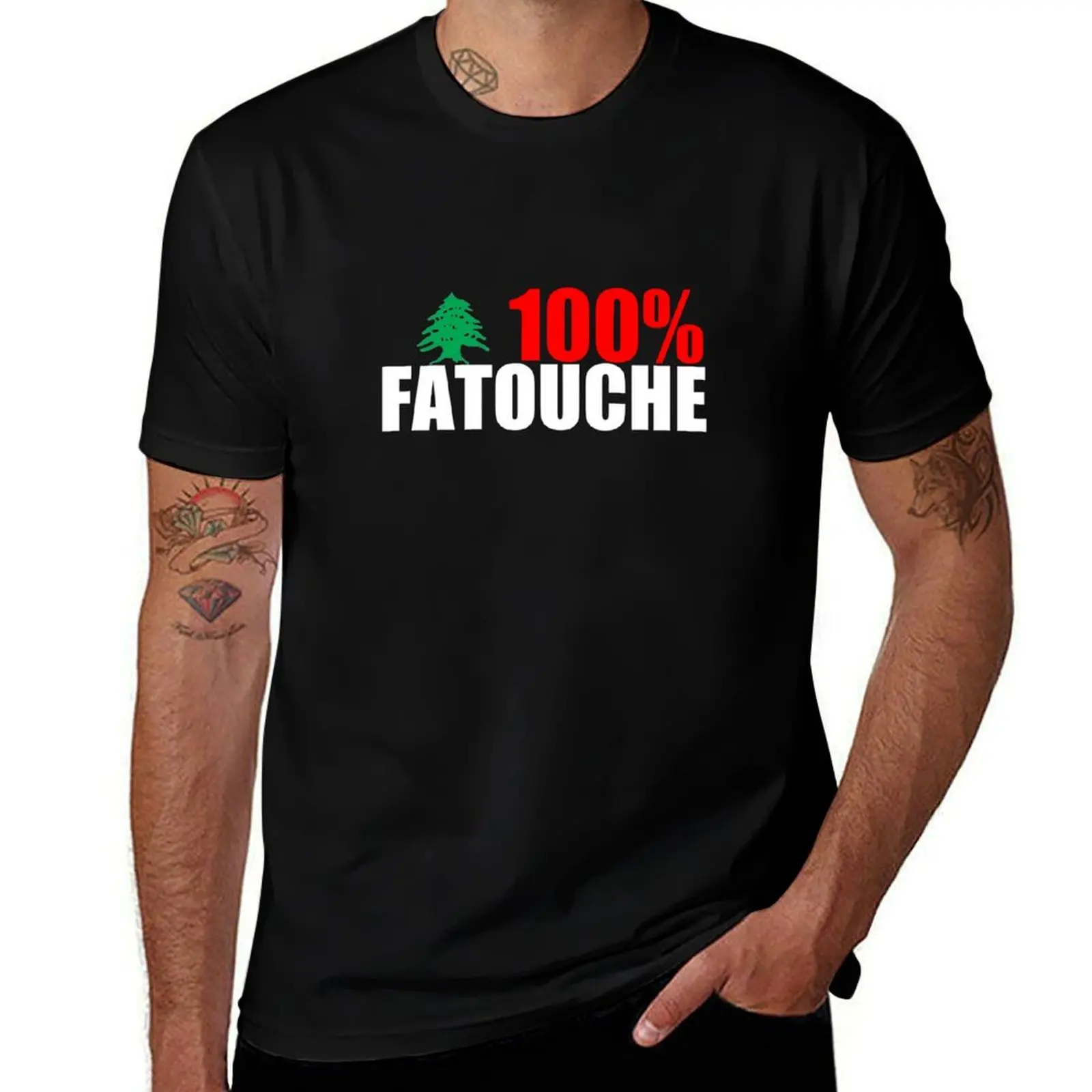Ливан - футболка 100% Fatouche с рисунком дизайнерские рубашки винтажная для мужчин