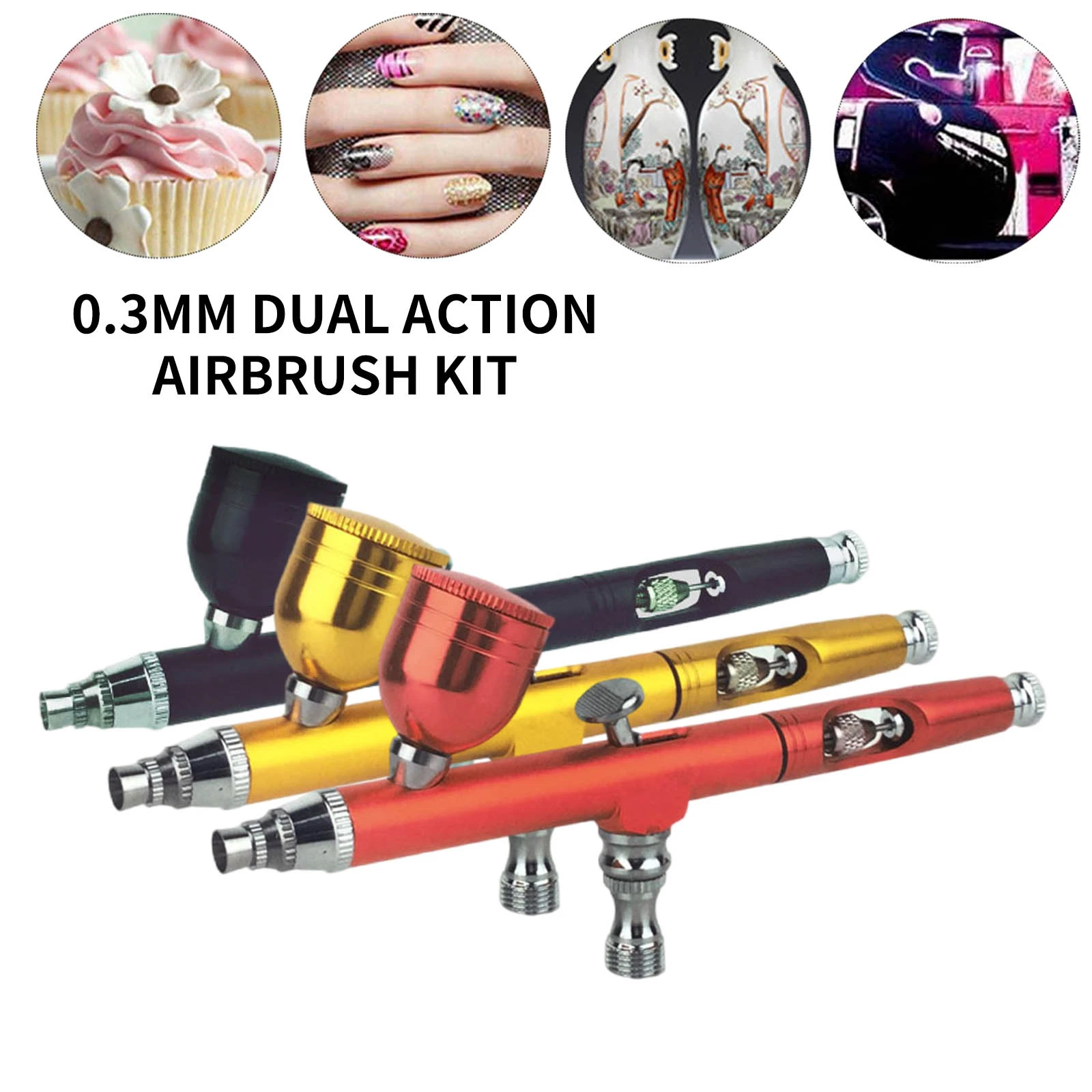 Paint Spray Gun Craft Paint 7ml(cc) Red/gold/black 15-60psi
