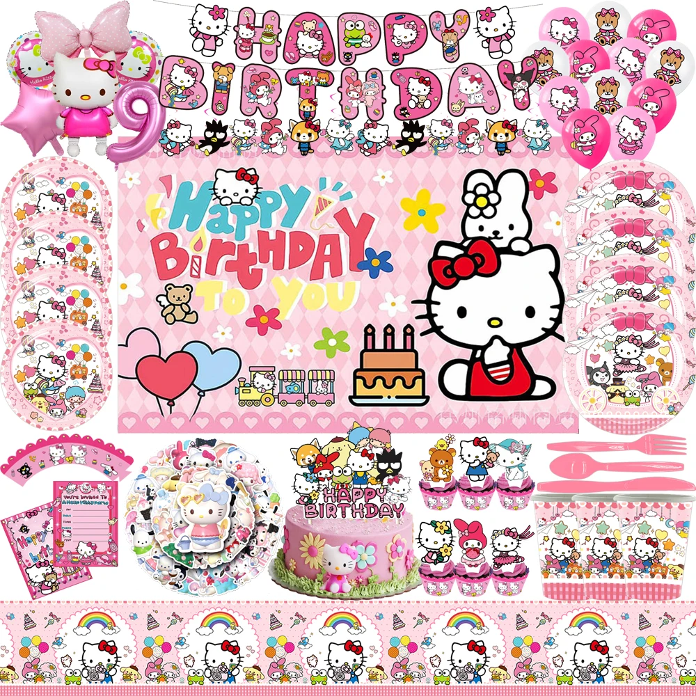 HelloKitty девочка день рождения технические украшения одноразовая бумага