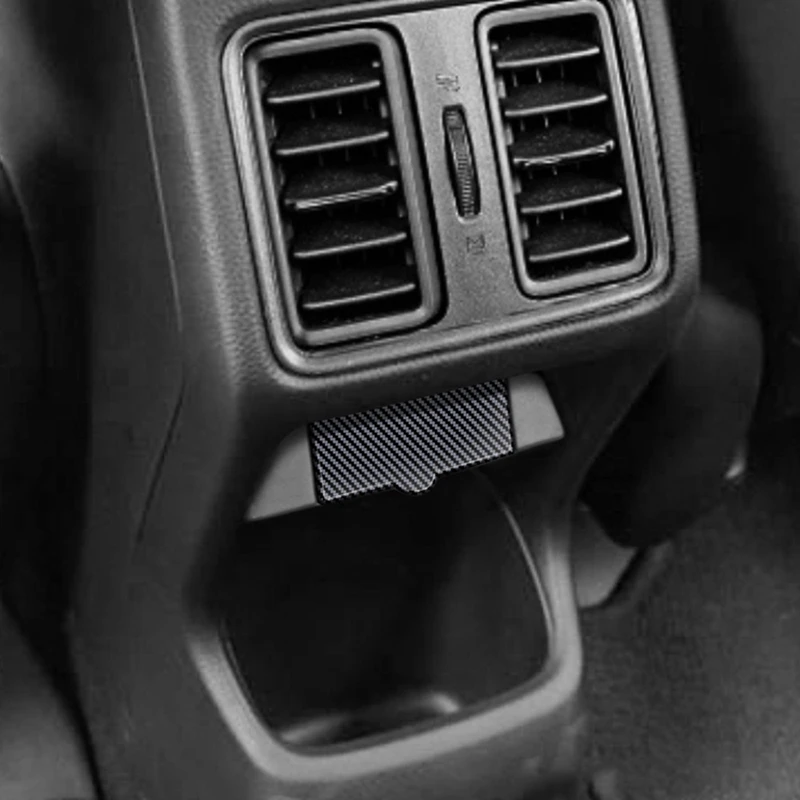 

Для Honda HRV HR-V Vezel 2021 2022 Автомобильный задний USB-порт зарядного устройства из углеродного волокна вентиляционная решетка Защитная панель