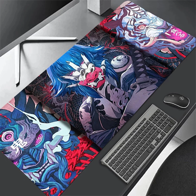 

Master of The Devil Japan Large Mouse Pad Black and White Gaming Accessories Desk Mat Anime XXL Mouse Mat Pc Rug Mause Pad 40X90